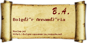 Bolgár Annamária névjegykártya
